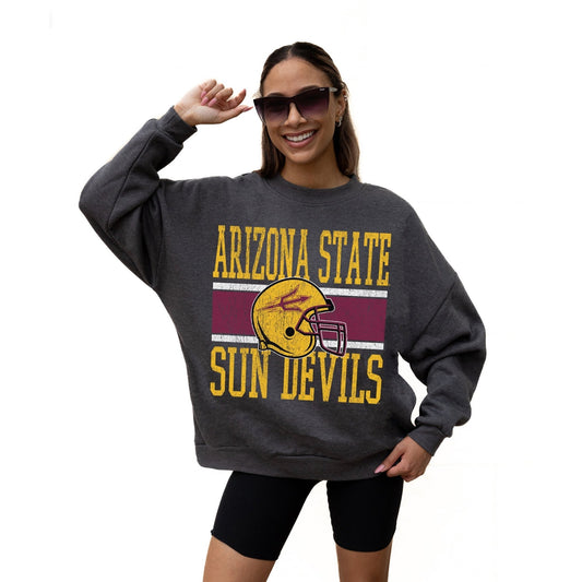ARIZONA STATE SUN DEVILS WILD TAILGATE LONG SLEEVE UNISEX FIT PREMIUM FLEECE CREWNECK SWEATSHIRT WITH RIBBED KNIT NECKLINE, WRIST, AND WAISTBAND - The Club