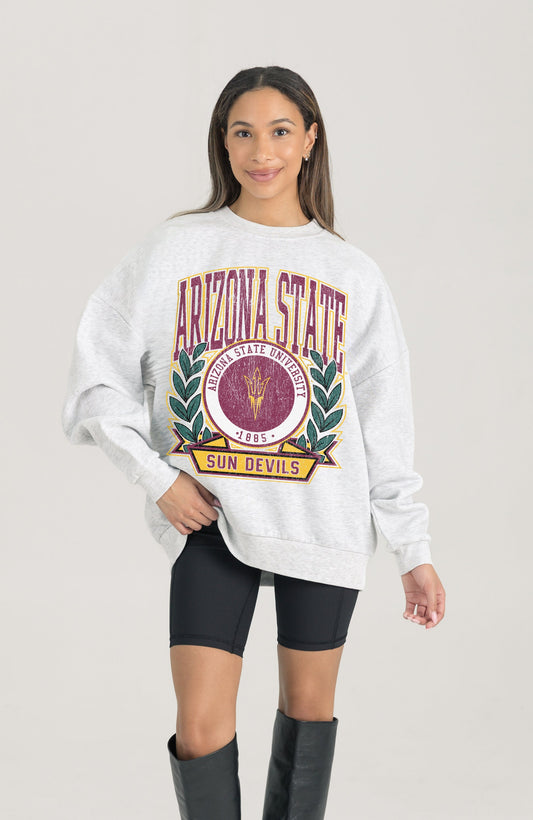 ARIZONA STATE SUN DEVILS HERITAGE PREMIUM FLEECE DROP SHOULDER CREWNECK PULLOVER
