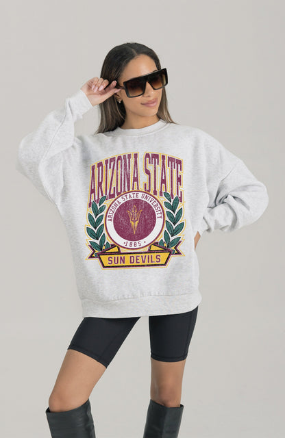 ARIZONA STATE SUN DEVILS HERITAGE PREMIUM FLEECE DROP SHOULDER CREWNECK PULLOVER
