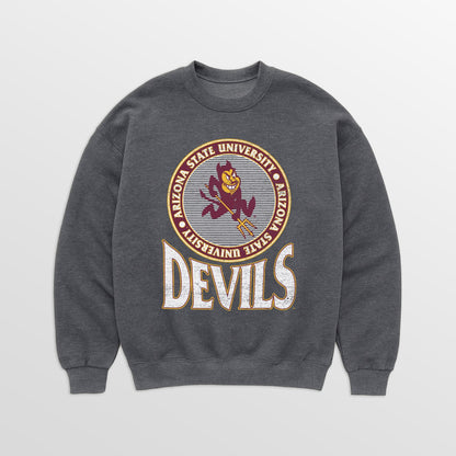 ARIZONA STATE SUN DEVILS SATURDAY SEAL PREMIUM FLEECE DROP SHOULDER CREWNECK PULLOVER