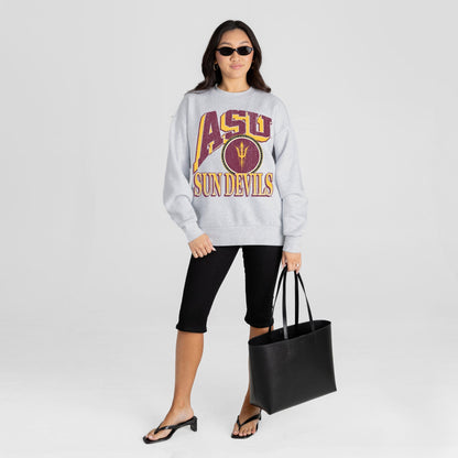 ARIZONA STATE SUN DEVILS GAME ON PREMIUM FLEECE DROP SHOULDER CREWNECK PULLOVER