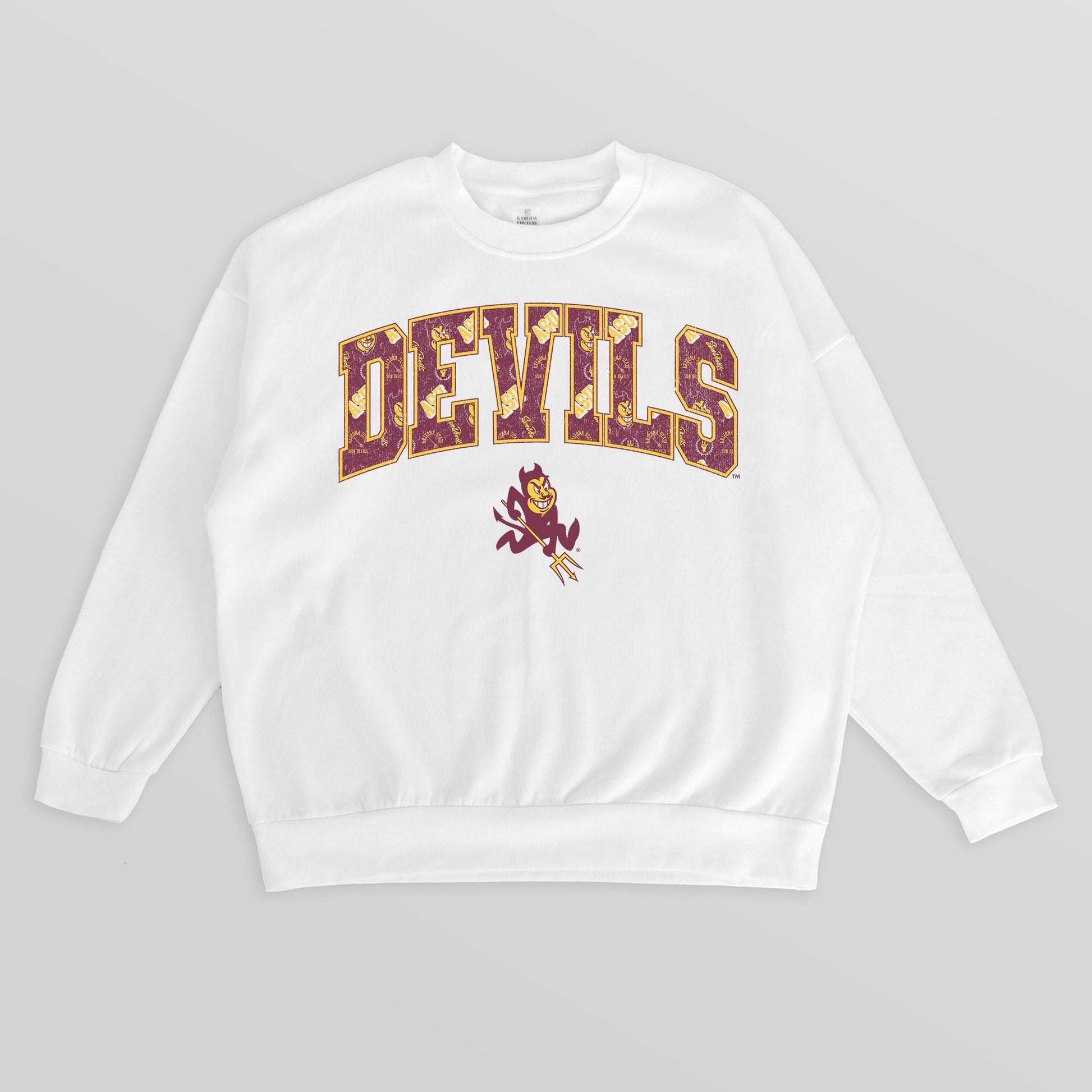 ARIZONA STATE SUN DEVILS SWEET PLAY PREMIUM FLEECE DROP SHOULDER CREWNECK PULLOVER