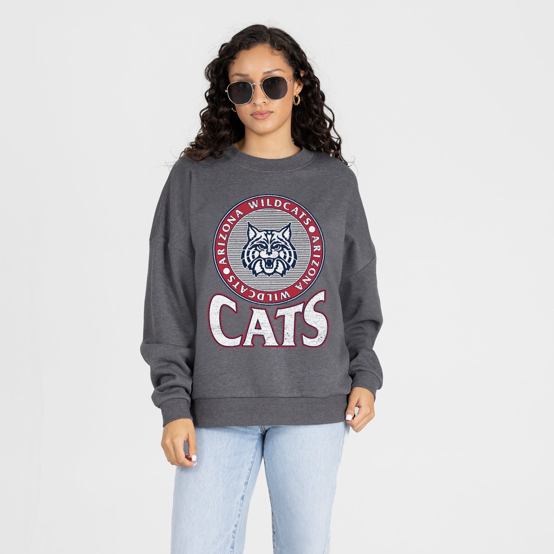 ARIZONA WILDCATS SATURDAY SEAL PREMIUM FLEECE DROP SHOULDER CREWNECK PULLOVER
