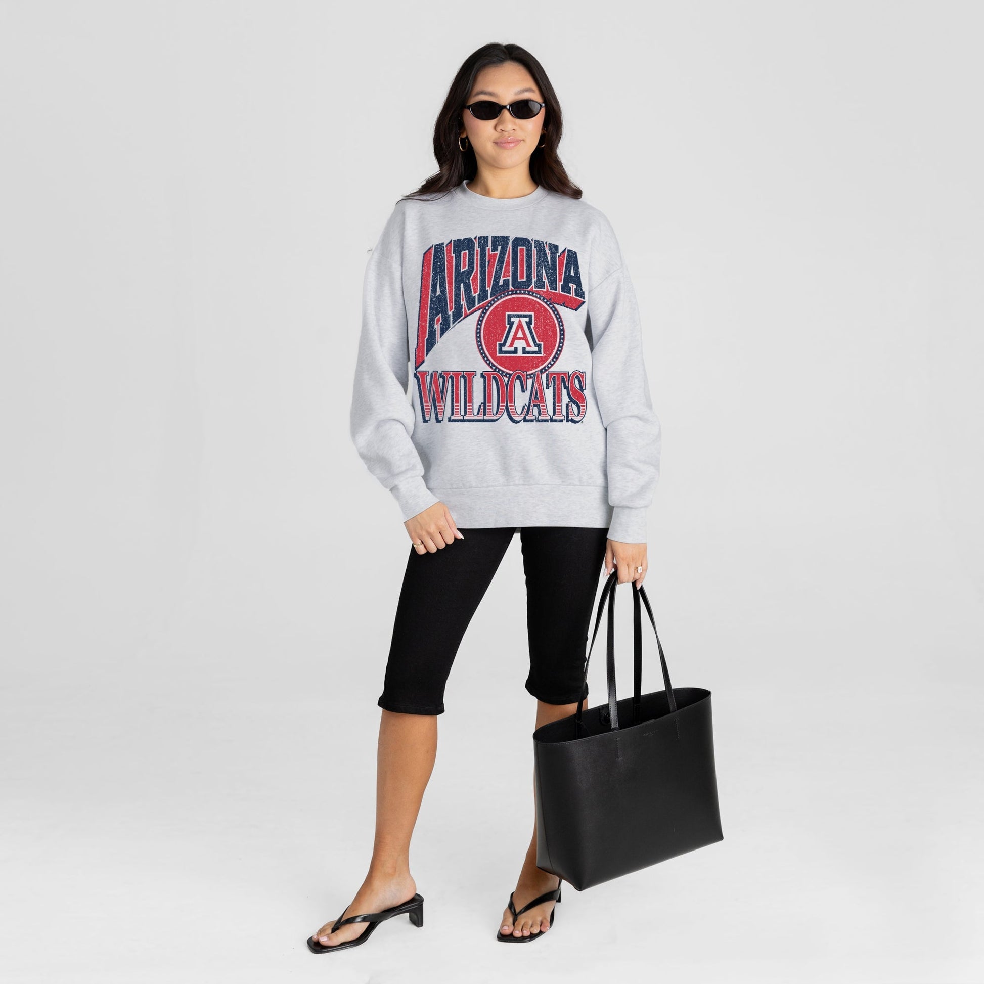ARIZONA WILDCATS GAME ON PREMIUM FLEECE DROP SHOULDER CREWNECK PULLOVER