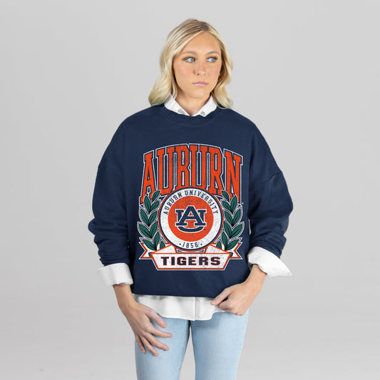 AUBURN TIGERS CLASSIC ARCHIVES PREMIUM FLEECE DROP SHOULDER CREWNECK PULLOVER