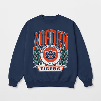 AUBURN TIGERS CLASSIC ARCHIVES PREMIUM FLEECE DROP SHOULDER CREWNECK PULLOVER