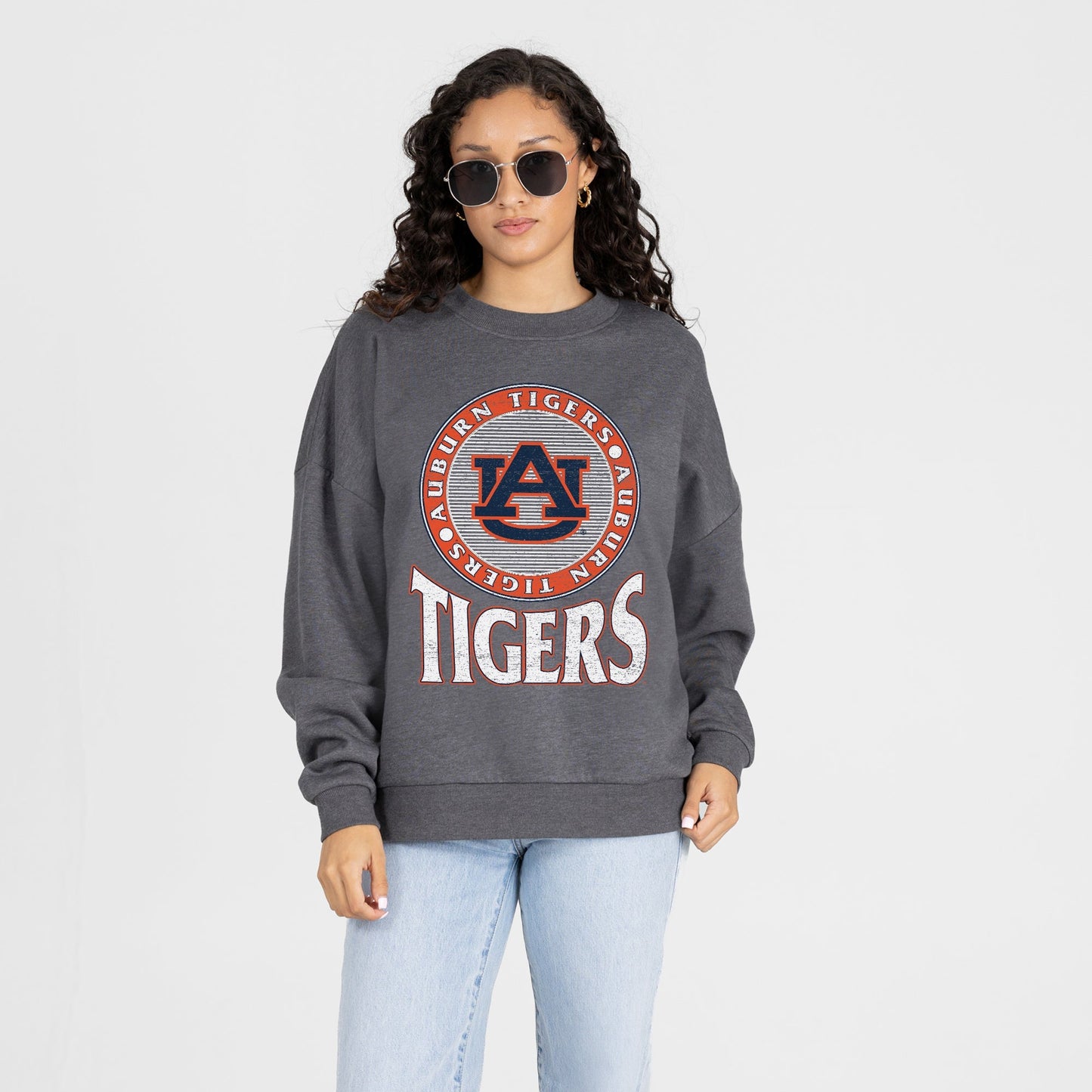 AUBURN TIGERS SATURDAY SEAL PREMIUM FLEECE DROP SHOULDER CREWNECK PULLOVER