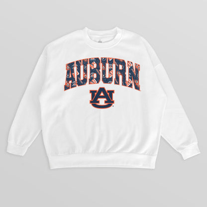 AUBURN TIGERS SWEET PLAY PREMIUM FLEECE DROP SHOULDER CREWNECK PULLOVER