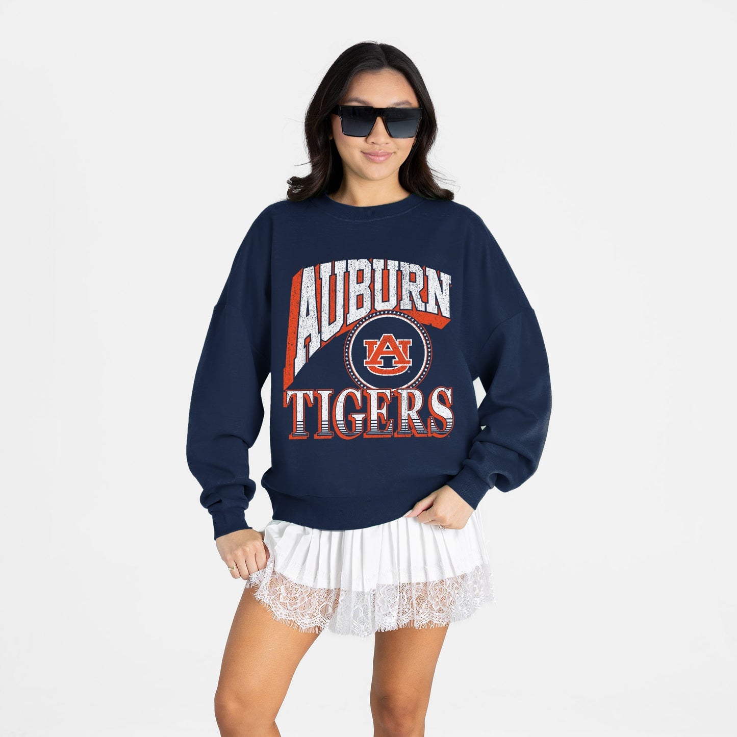 AUBURN TIGERS MAIN CHARACTER PREMIUM FLEECE DROP SHOULDER CREWNECK PULLOVER