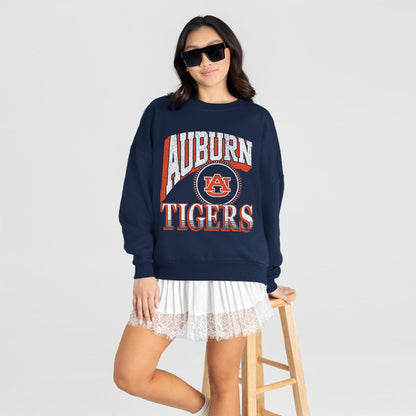 AUBURN TIGERS MAIN CHARACTER PREMIUM FLEECE DROP SHOULDER CREWNECK PULLOVER
