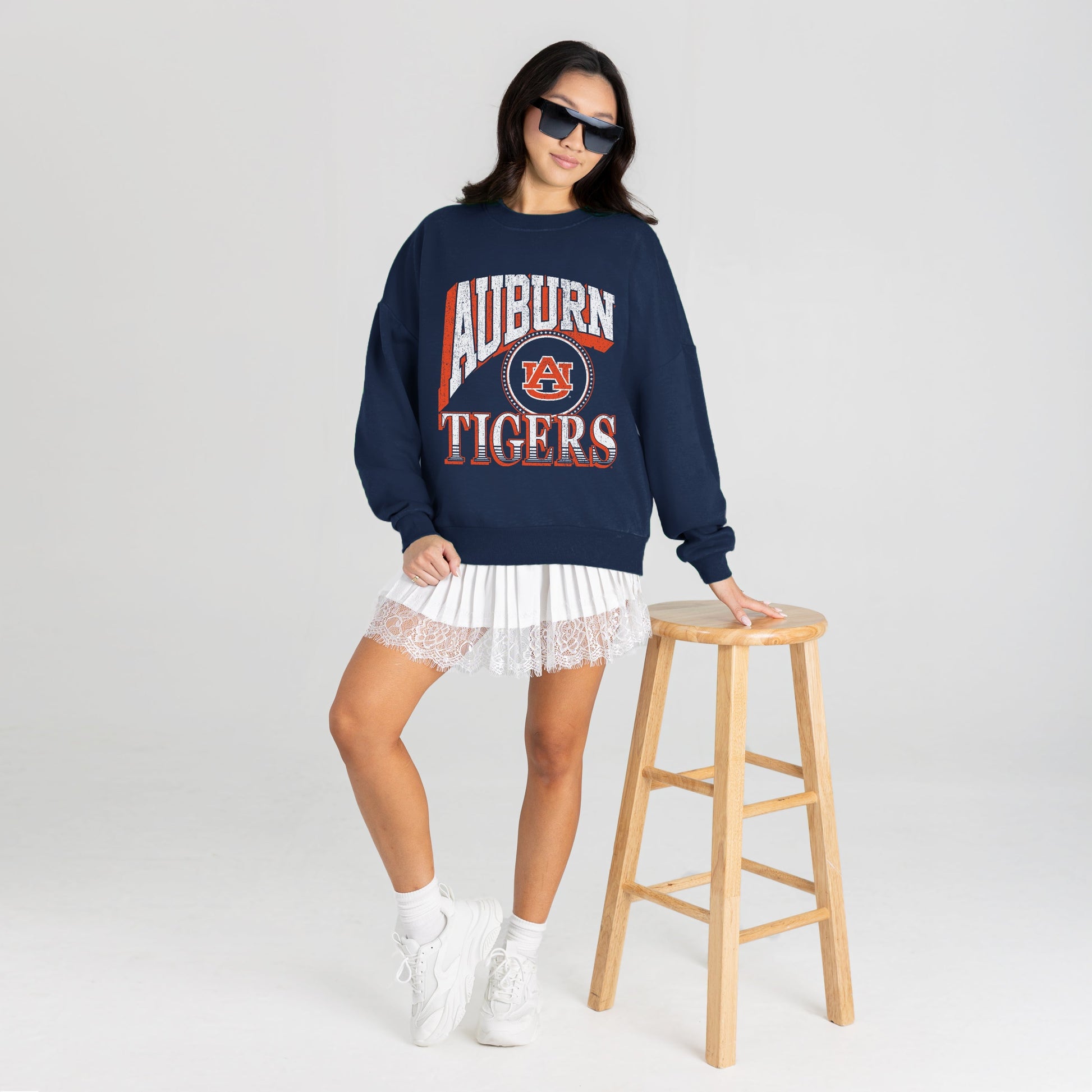 AUBURN TIGERS MAIN CHARACTER PREMIUM FLEECE DROP SHOULDER CREWNECK PULLOVER