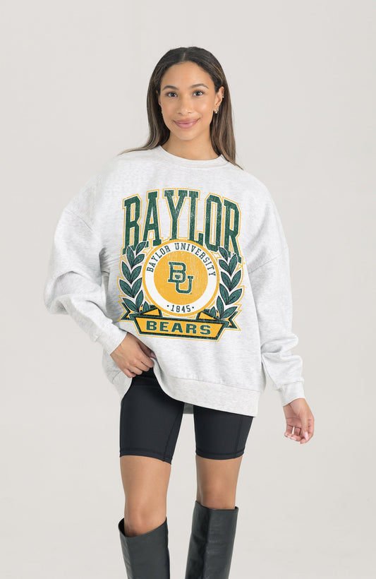 BAYLOR BEARS HERITAGE PREMIUM FLEECE DROP SHOULDER CREWNECK PULLOVER