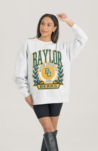 BAYLOR BEARS HERITAGE PREMIUM FLEECE DROP SHOULDER CREWNECK PULLOVER