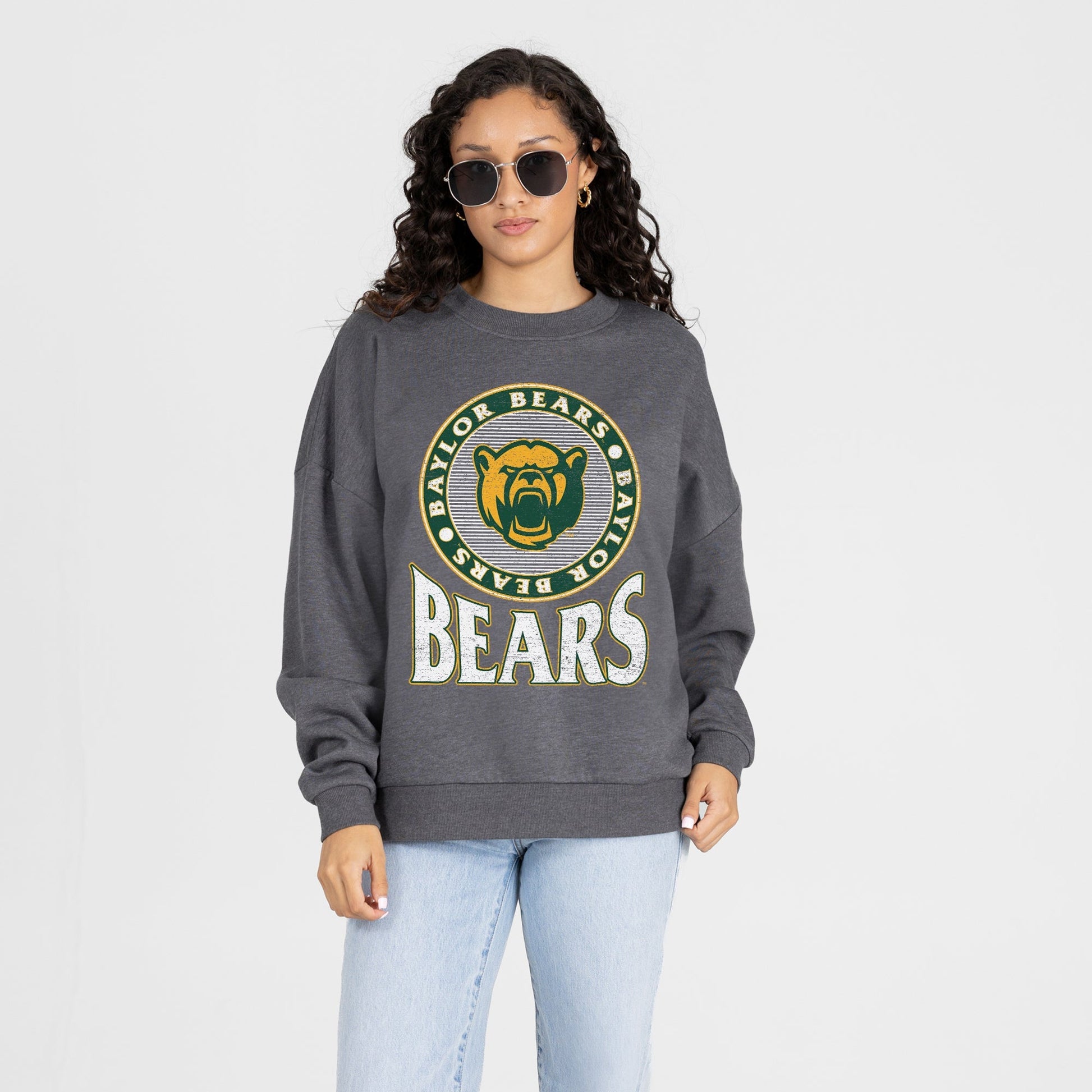 BAYLOR BEARS SATURDAY SEAL PREMIUM FLEECE DROP SHOULDER CREWNECK PULLOVER