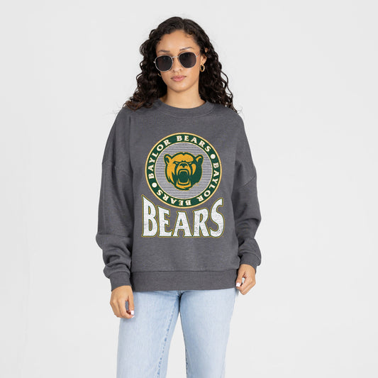 BAYLOR BEARS SATURDAY SEAL PREMIUM FLEECE DROP SHOULDER CREWNECK PULLOVER
