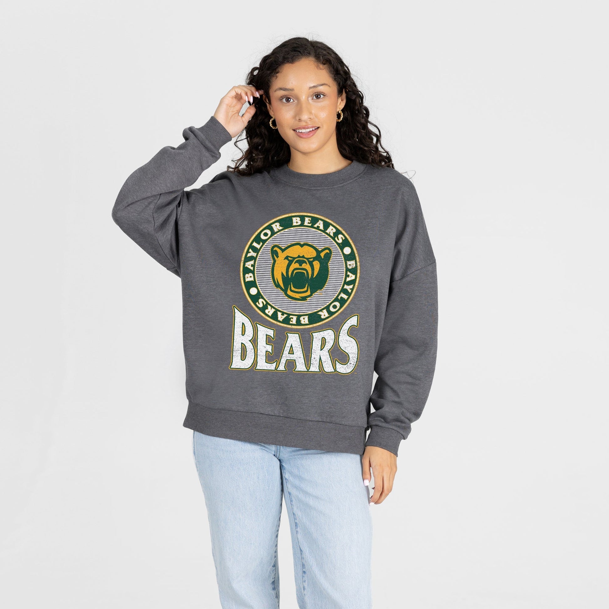 BAYLOR BEARS SATURDAY SEAL PREMIUM FLEECE DROP SHOULDER CREWNECK PULLOVER