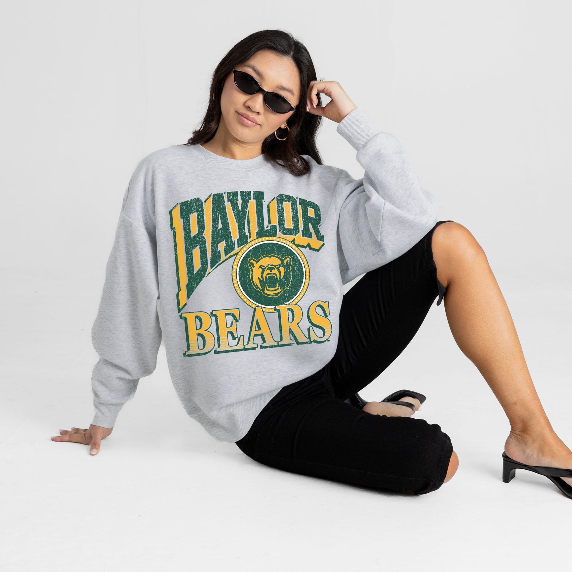 BAYLOR BEARS GAME ON PREMIUM FLEECE DROP SHOULDER CREWNECK PULLOVER