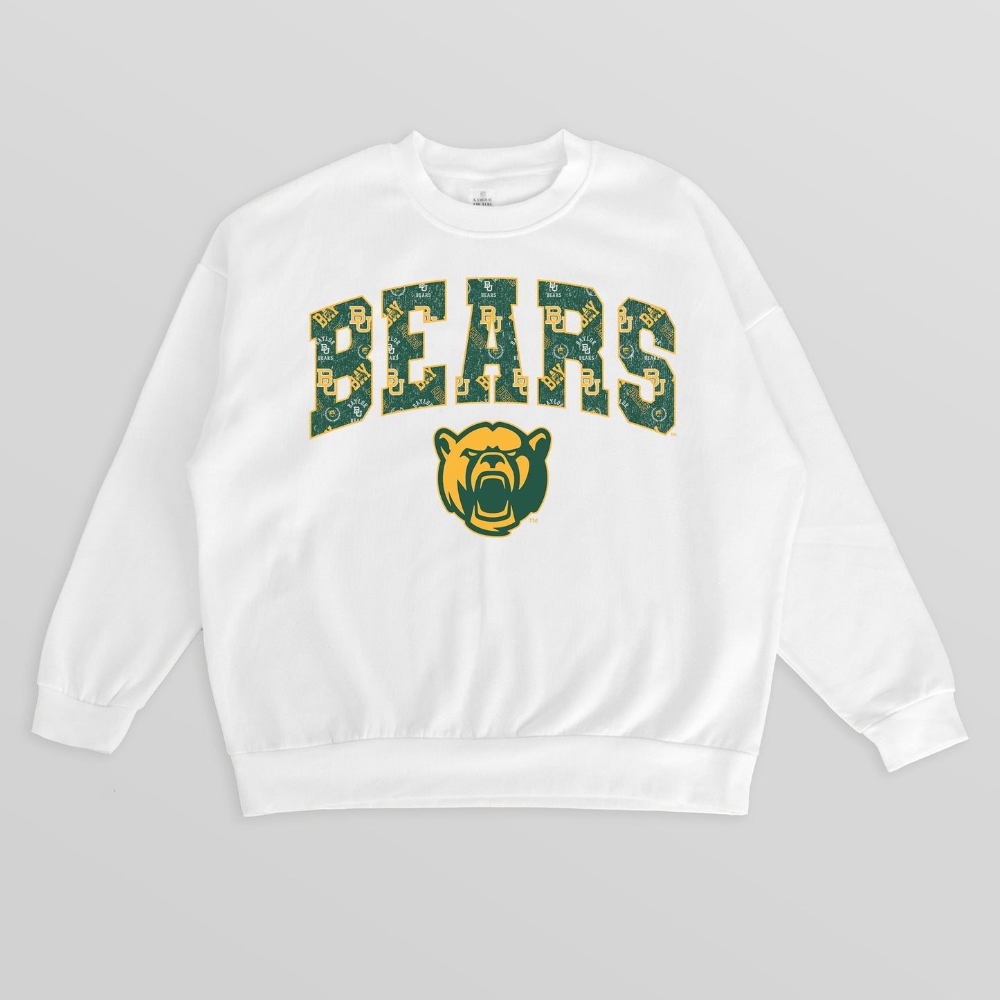 BAYLOR BEARS SWEET PLAY PREMIUM FLEECE DROP SHOULDER CREWNECK PULLOVER