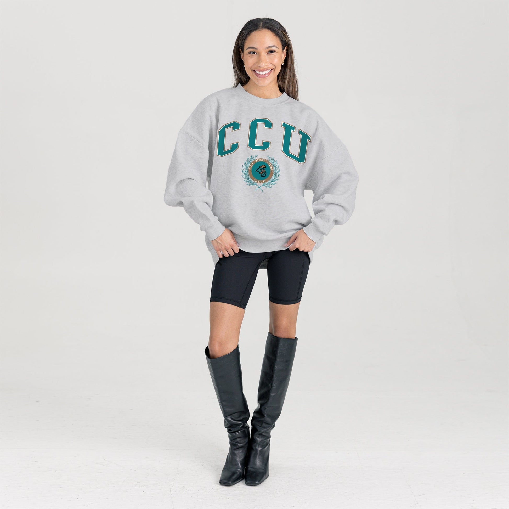 COASTAL CAROLINA CHANTICLEERS TRADITION REFINED PREMIUM FLEECE CREWNECK PULLOVER