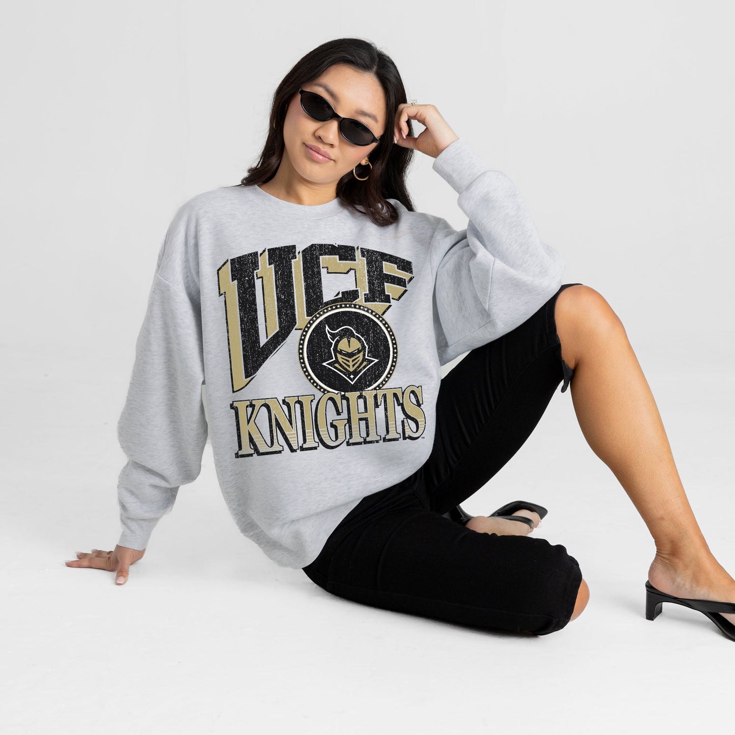 CENTRAL FLORIDA KNIGHTS GAME ON PREMIUM FLEECE DROP SHOULDER CREWNECK PULLOVER