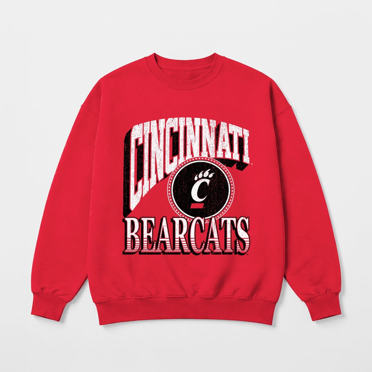 CINCINNATI BEARCATS MAIN CHARACTER PREMIUM FLEECE DROP SHOULDER CREWNECK PULLOVER