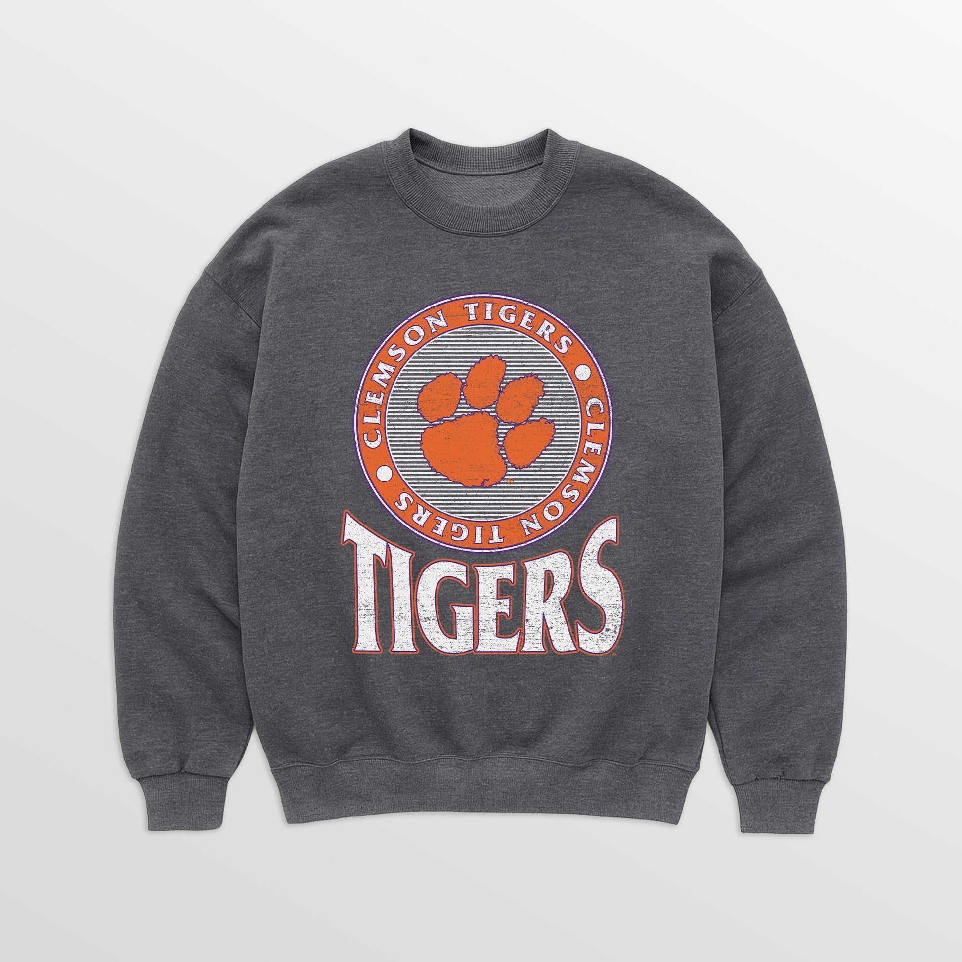 CLEMSON TIGERS SATURDAY SEAL PREMIUM FLEECE DROP SHOULDER CREWNECK PULLOVER