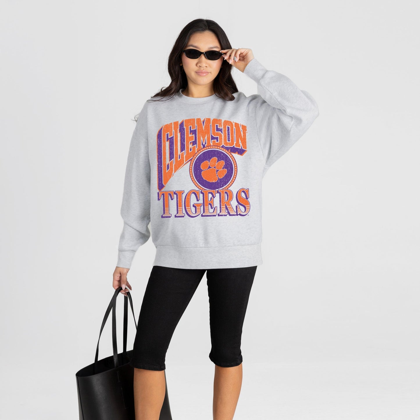 CLEMSON TIGERS GAME ON PREMIUM FLEECE DROP SHOULDER CREWNECK PULLOVER