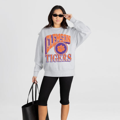 CLEMSON TIGERS GAME ON PREMIUM FLEECE DROP SHOULDER CREWNECK PULLOVER