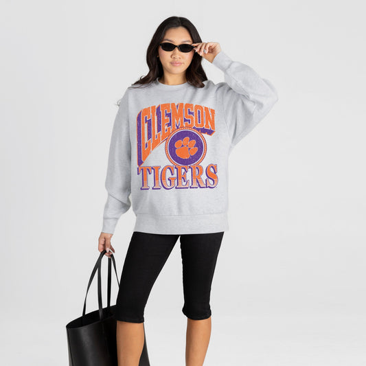 CLEMSON TIGERS GAME ON PREMIUM FLEECE DROP SHOULDER CREWNECK PULLOVER