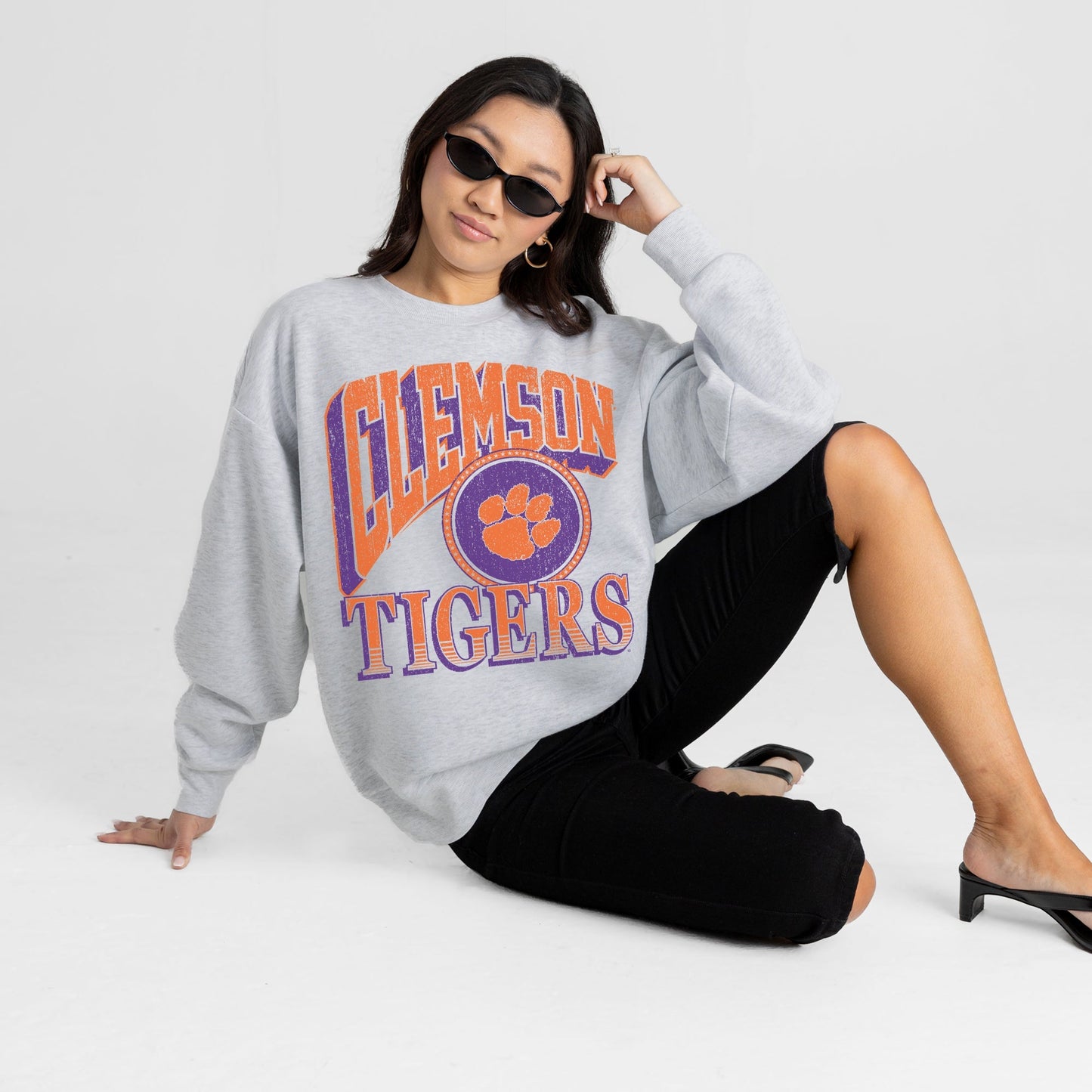 CLEMSON TIGERS GAME ON PREMIUM FLEECE DROP SHOULDER CREWNECK PULLOVER