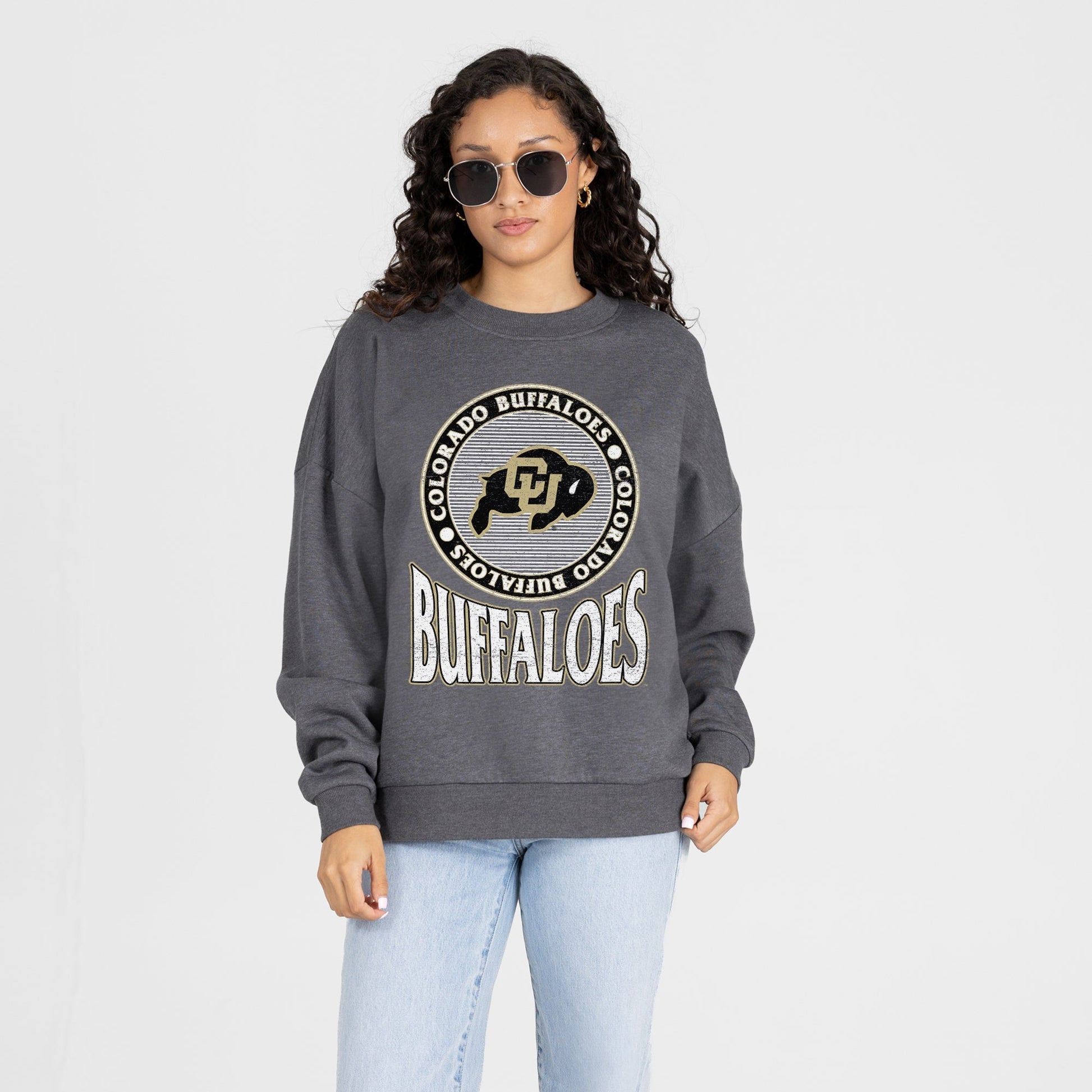 COLORADO BUFFALOES SATURDAY SEAL PREMIUM FLEECE DROP SHOULDER CREWNECK PULLOVER
