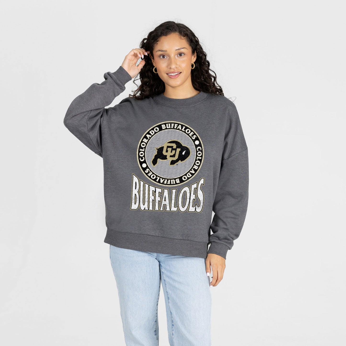 COLORADO BUFFALOES SATURDAY SEAL PREMIUM FLEECE DROP SHOULDER CREWNECK PULLOVER