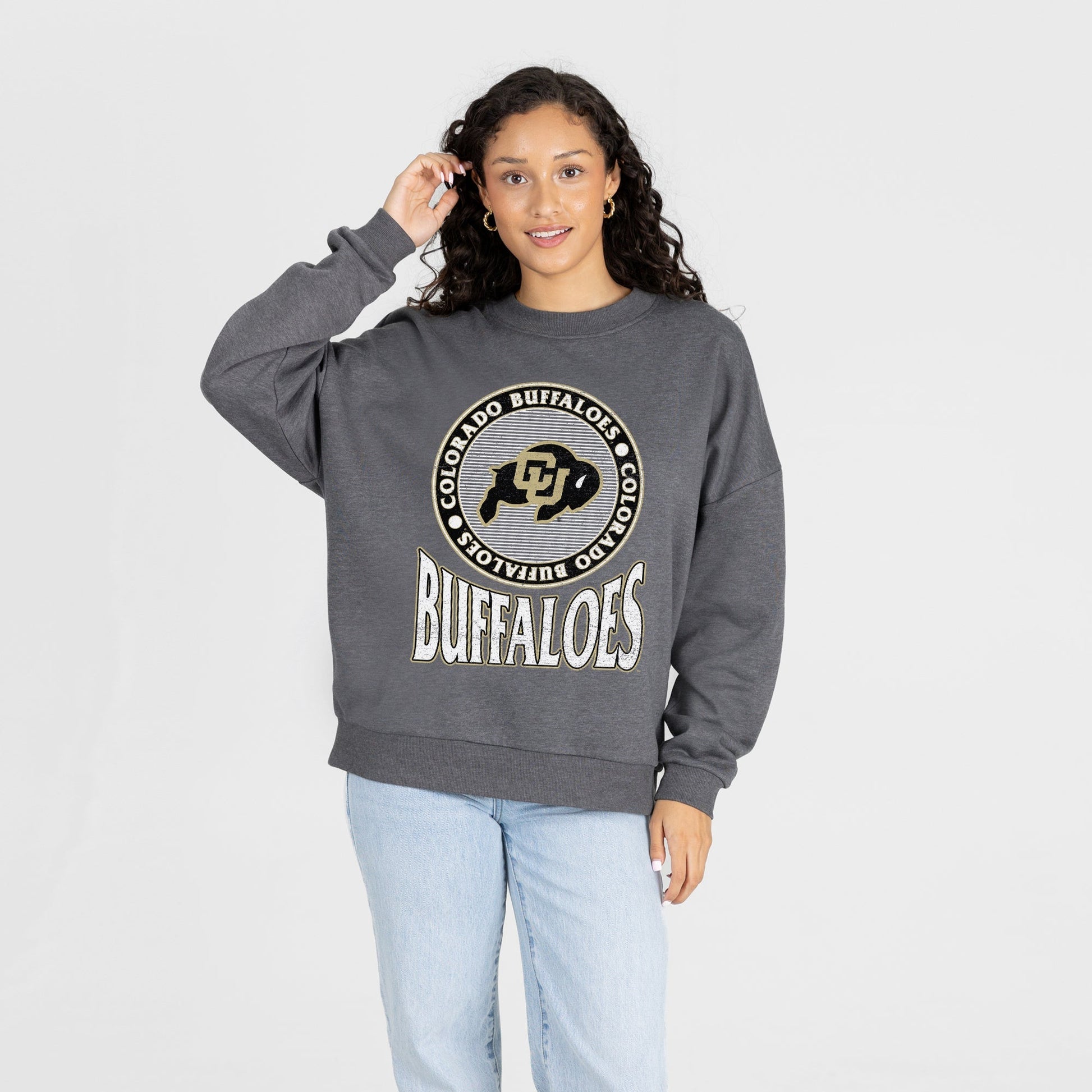 COLORADO BUFFALOES SATURDAY SEAL PREMIUM FLEECE DROP SHOULDER CREWNECK PULLOVER