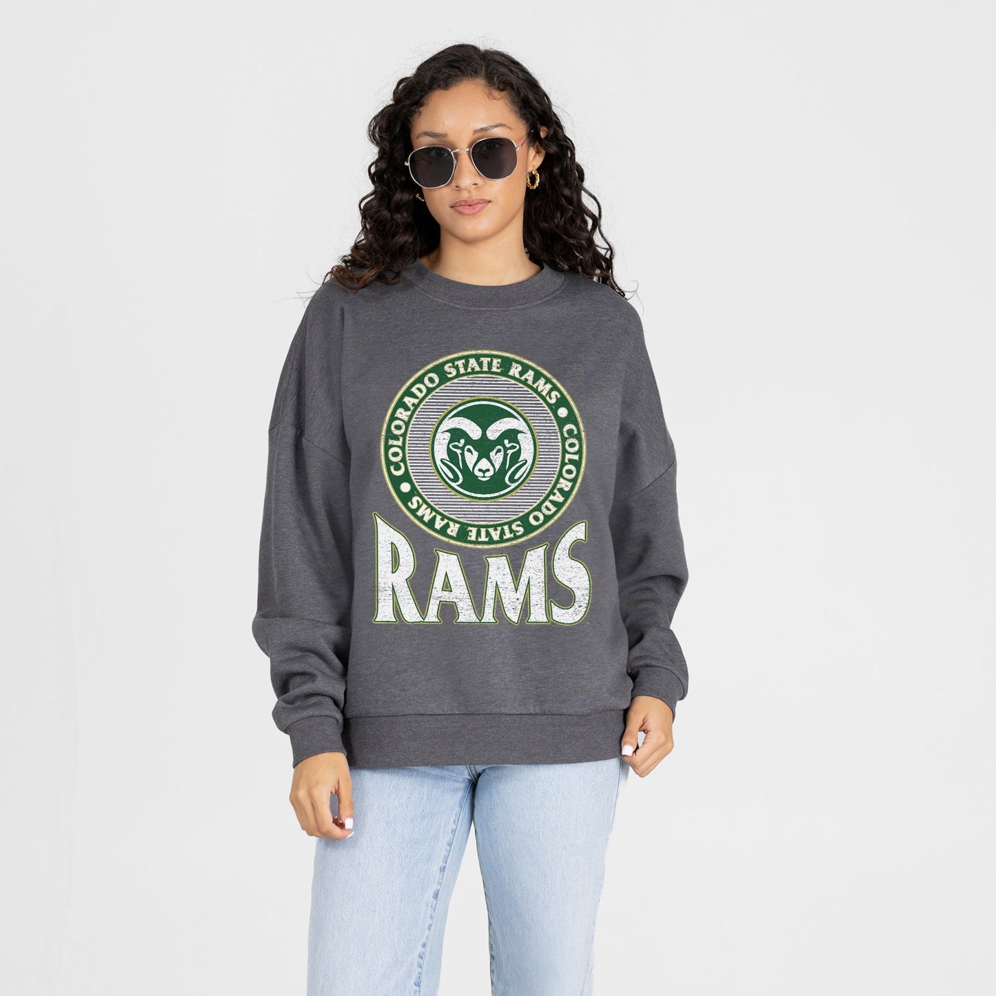 COLORADO STATE RAMS SATURDAY SEAL PREMIUM FLEECE DROP SHOULDER CREWNECK PULLOVER