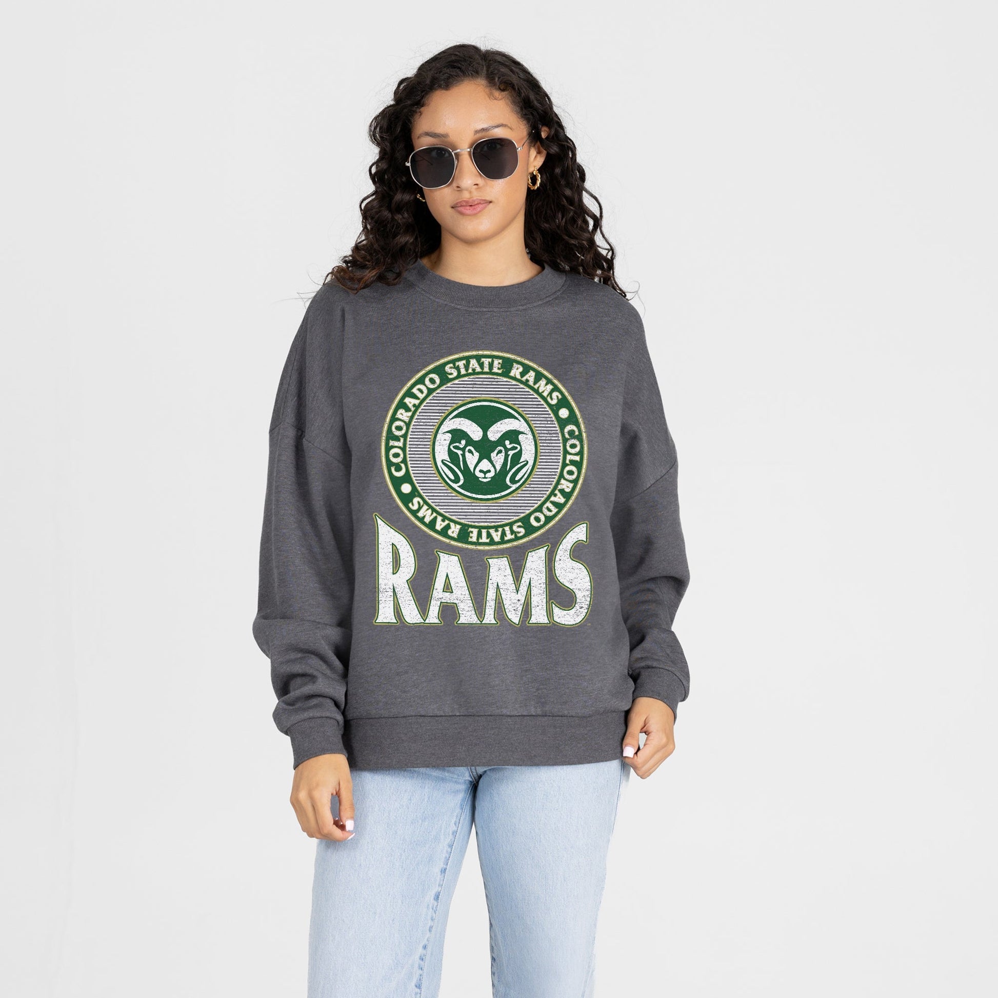 COLORADO STATE RAMS SATURDAY SEAL PREMIUM FLEECE DROP SHOULDER CREWNECK PULLOVER