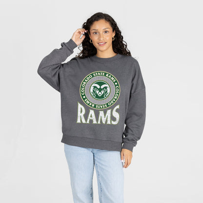 COLORADO STATE RAMS SATURDAY SEAL PREMIUM FLEECE DROP SHOULDER CREWNECK PULLOVER