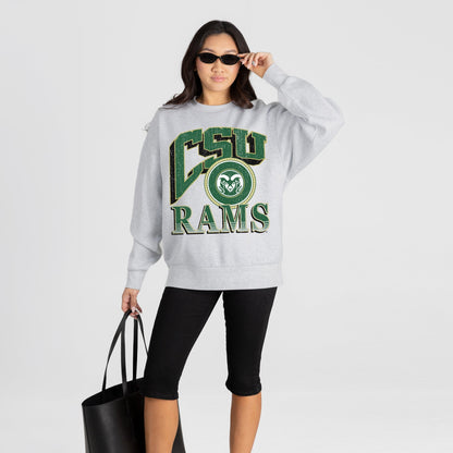 COLORADO STATE RAMS GAME ON PREMIUM FLEECE DROP SHOULDER CREWNECK PULLOVER