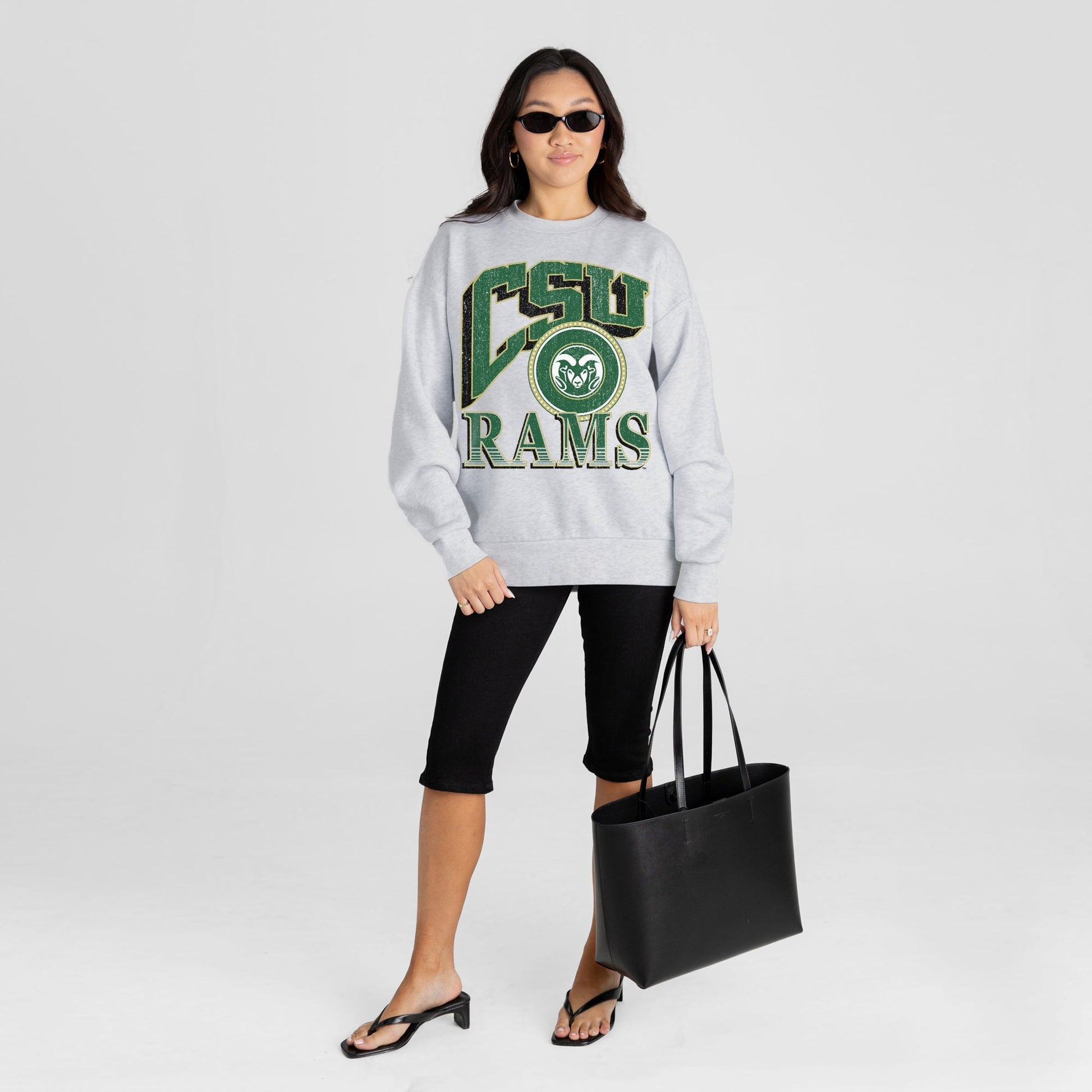 COLORADO STATE RAMS GAME ON PREMIUM FLEECE DROP SHOULDER CREWNECK PULLOVER
