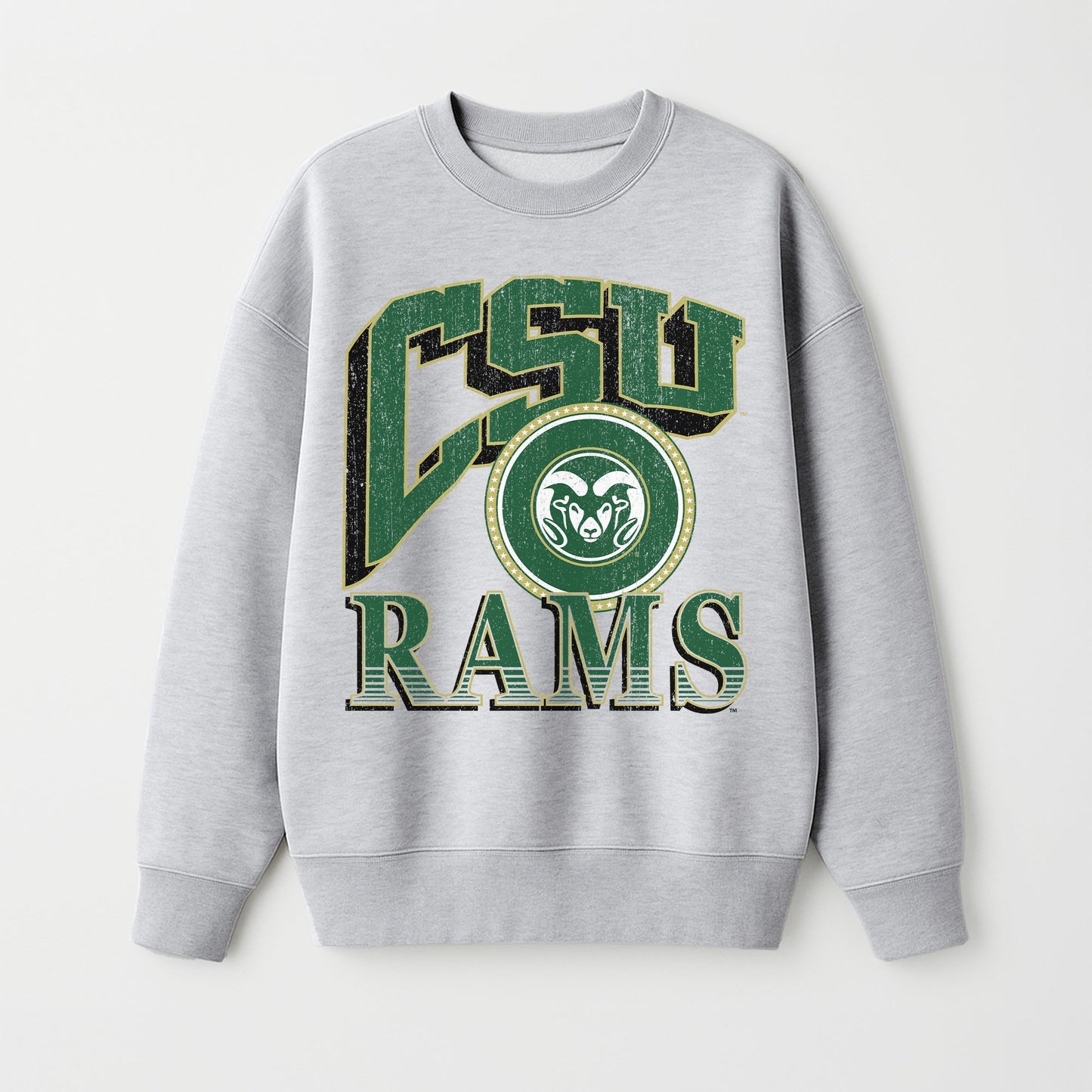 COLORADO STATE RAMS GAME ON PREMIUM FLEECE DROP SHOULDER CREWNECK PULLOVER