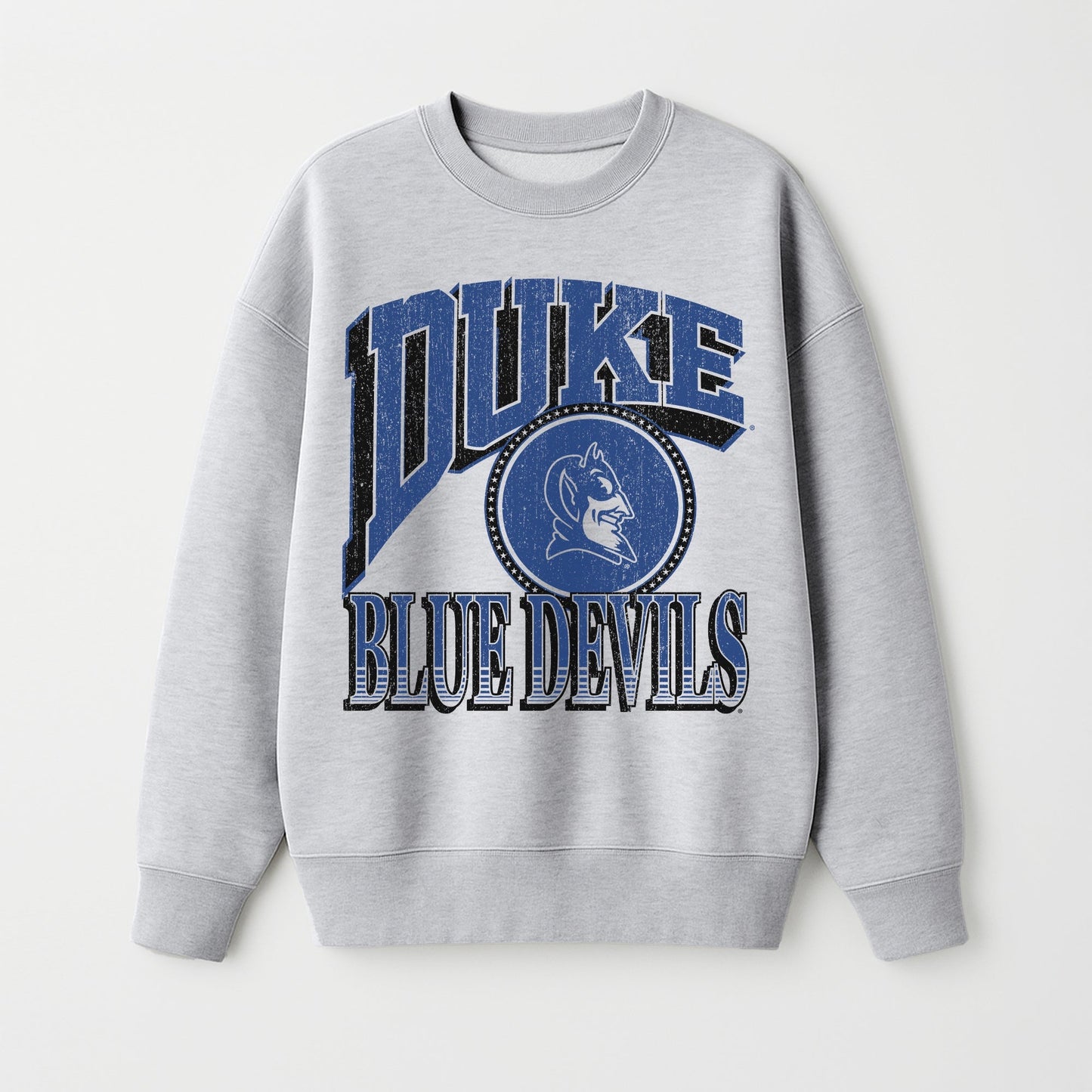 DUKE BLUE DEVILS GAME ON PREMIUM FLEECE DROP SHOULDER CREWNECK PULLOVER