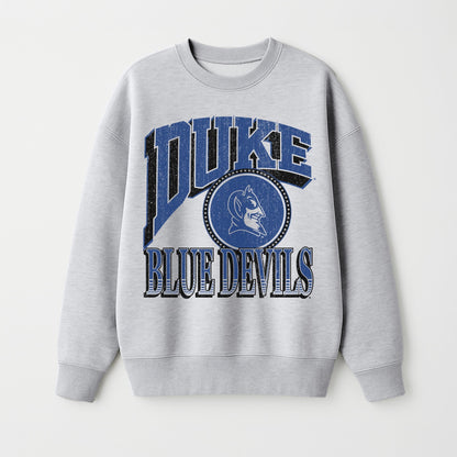DUKE BLUE DEVILS GAME ON PREMIUM FLEECE DROP SHOULDER CREWNECK PULLOVER