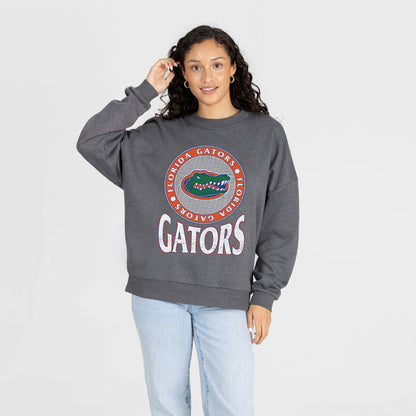 FLORIDA GATORS SATURDAY SEAL PREMIUM FLEECE DROP SHOULDER CREWNECK PULLOVER