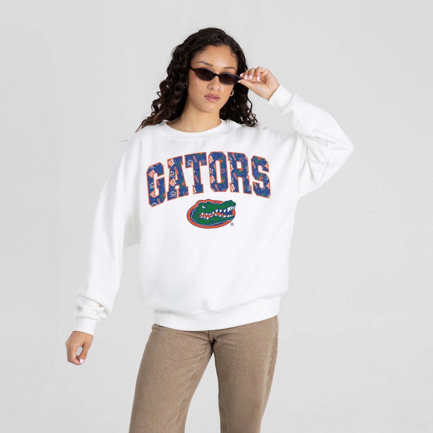 FLORIDA GATORS SWEET PLAY PREMIUM FLEECE DROP SHOULDER CREWNECK PULLOVER