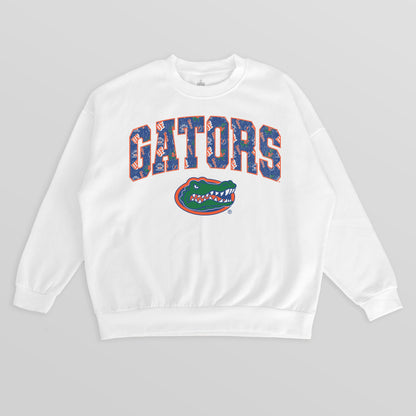 FLORIDA GATORS SWEET PLAY PREMIUM FLEECE DROP SHOULDER CREWNECK PULLOVER