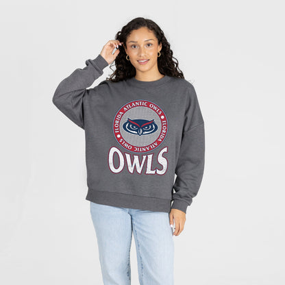 FLORIDA ATLANTIC OWLS SATURDAY SEAL PREMIUM FLEECE DROP SHOULDER CREWNECK PULLOVER
