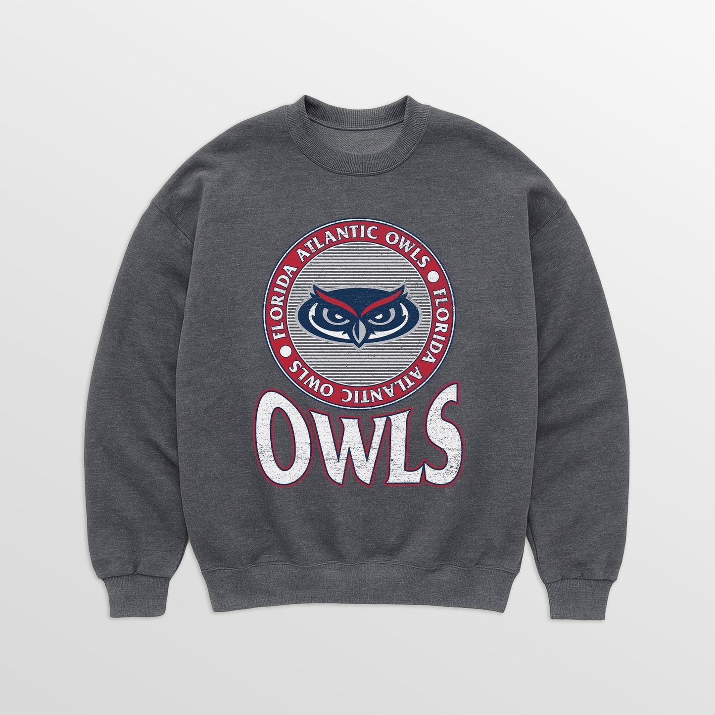 FLORIDA ATLANTIC OWLS SATURDAY SEAL PREMIUM FLEECE DROP SHOULDER CREWNECK PULLOVER