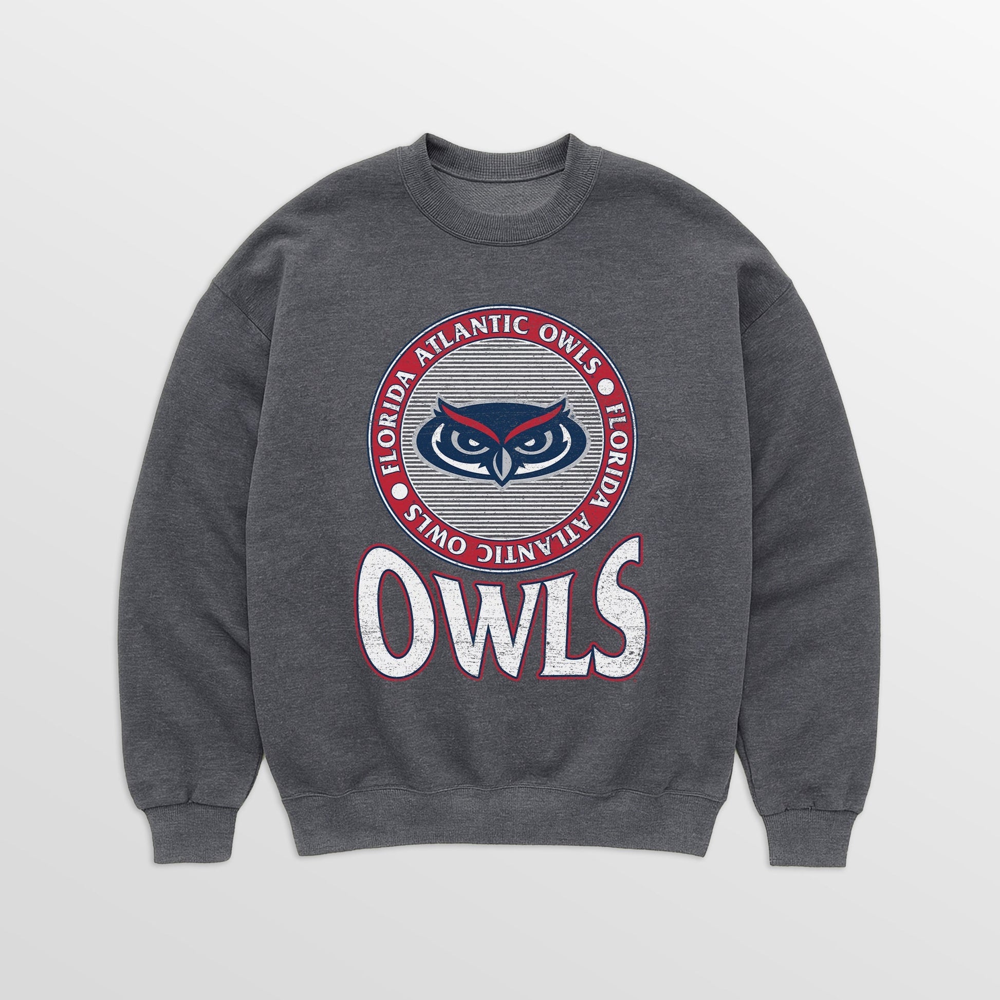 FLORIDA ATLANTIC OWLS SATURDAY SEAL PREMIUM FLEECE DROP SHOULDER CREWNECK PULLOVER