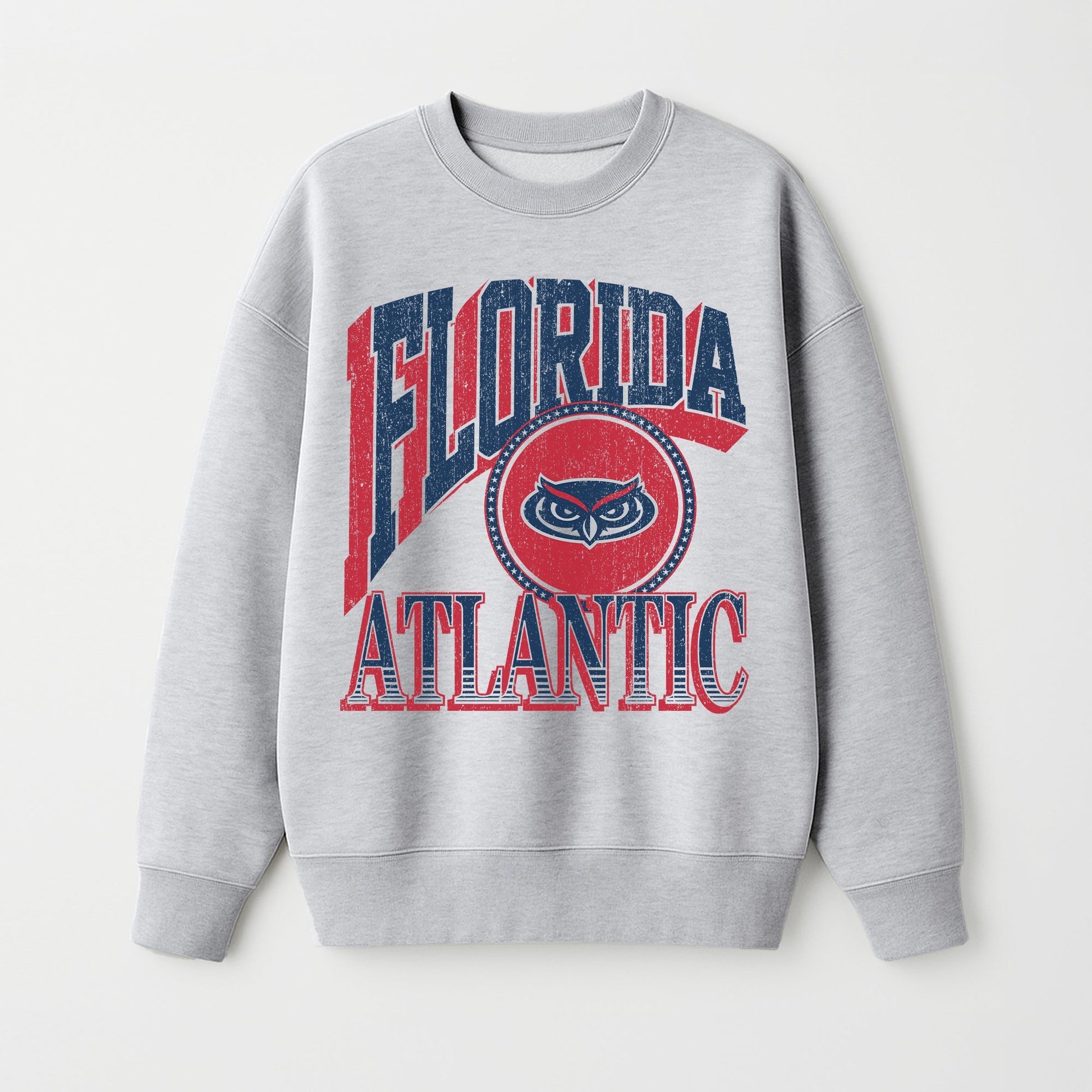FLORIDA ATLANTIC OWLS GAME ON PREMIUM FLEECE DROP SHOULDER CREWNECK PULLOVER