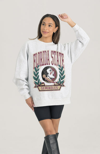 FLORIDA STATE SEMINOLES HERITAGE PREMIUM FLEECE DROP SHOULDER CREWNECK PULLOVER