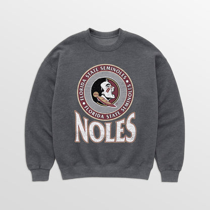 FLORIDA STATE SEMINOLES SATURDAY SEAL PREMIUM FLEECE DROP SHOULDER CREWNECK PULLOVER